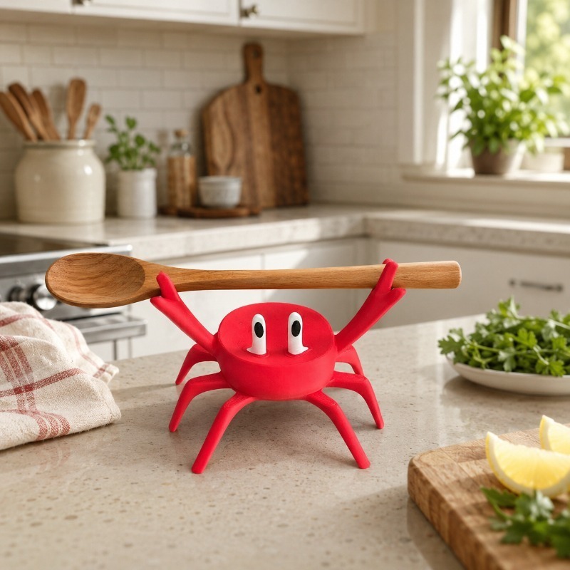 Kitchen Gadgets To Gift - Red Crab Spoon Rest, Cute Crab