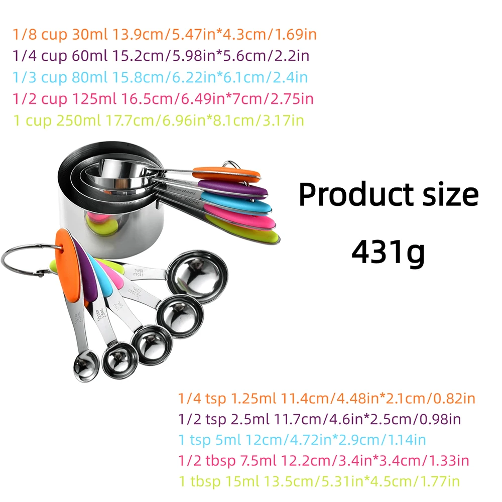 5/10Pcs Stainless Steel Measur - Kitchen Gadgets You Need 评论和价格