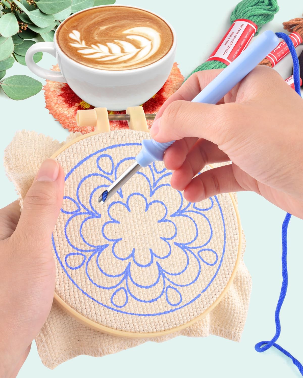 6Pcs Frog Punch Needle Coaster - Kitchen Gadgets Crossword 评论和价格