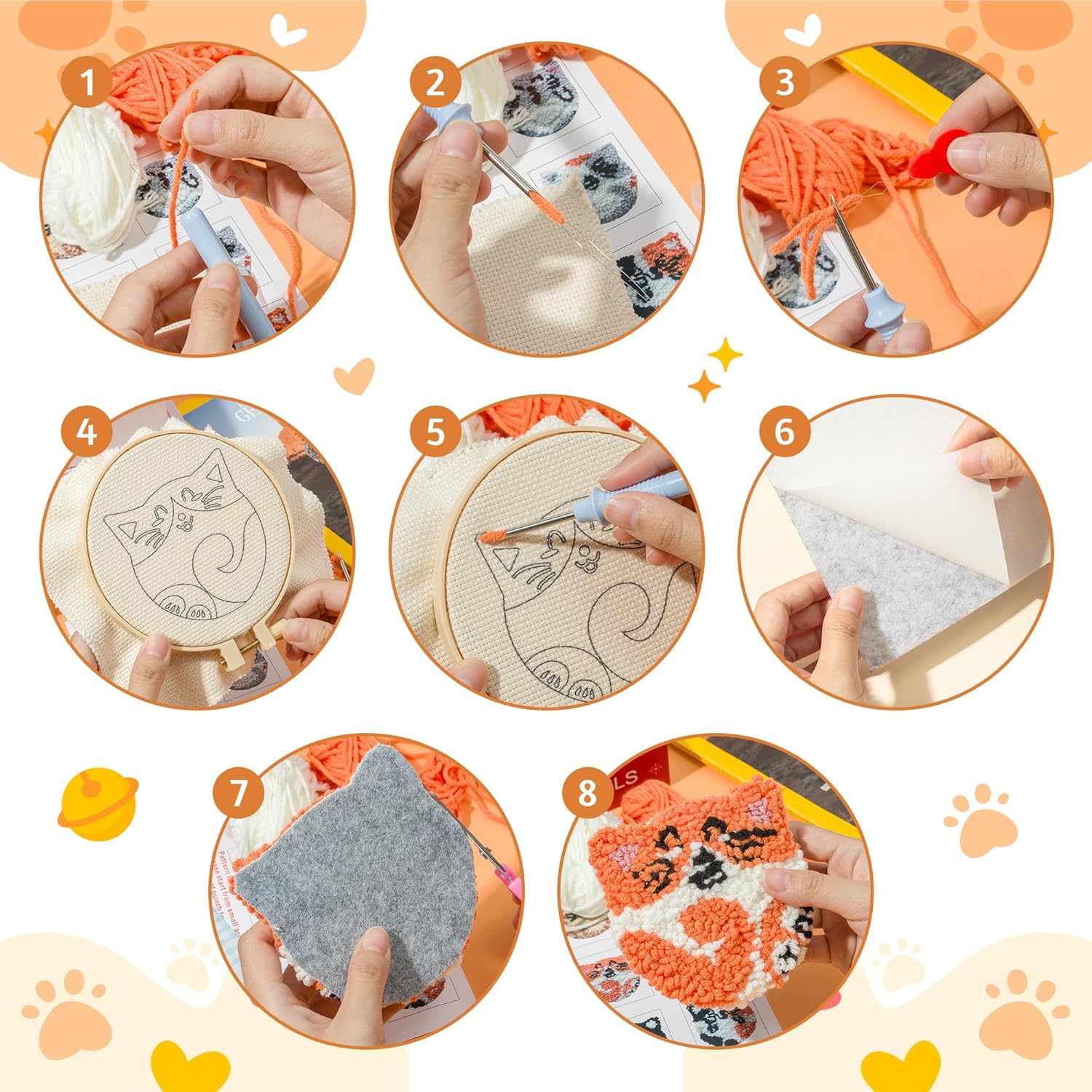 6Pcs Frog Punch Needle Coaster - Kitchen Gadgets Crossword 评论和价格