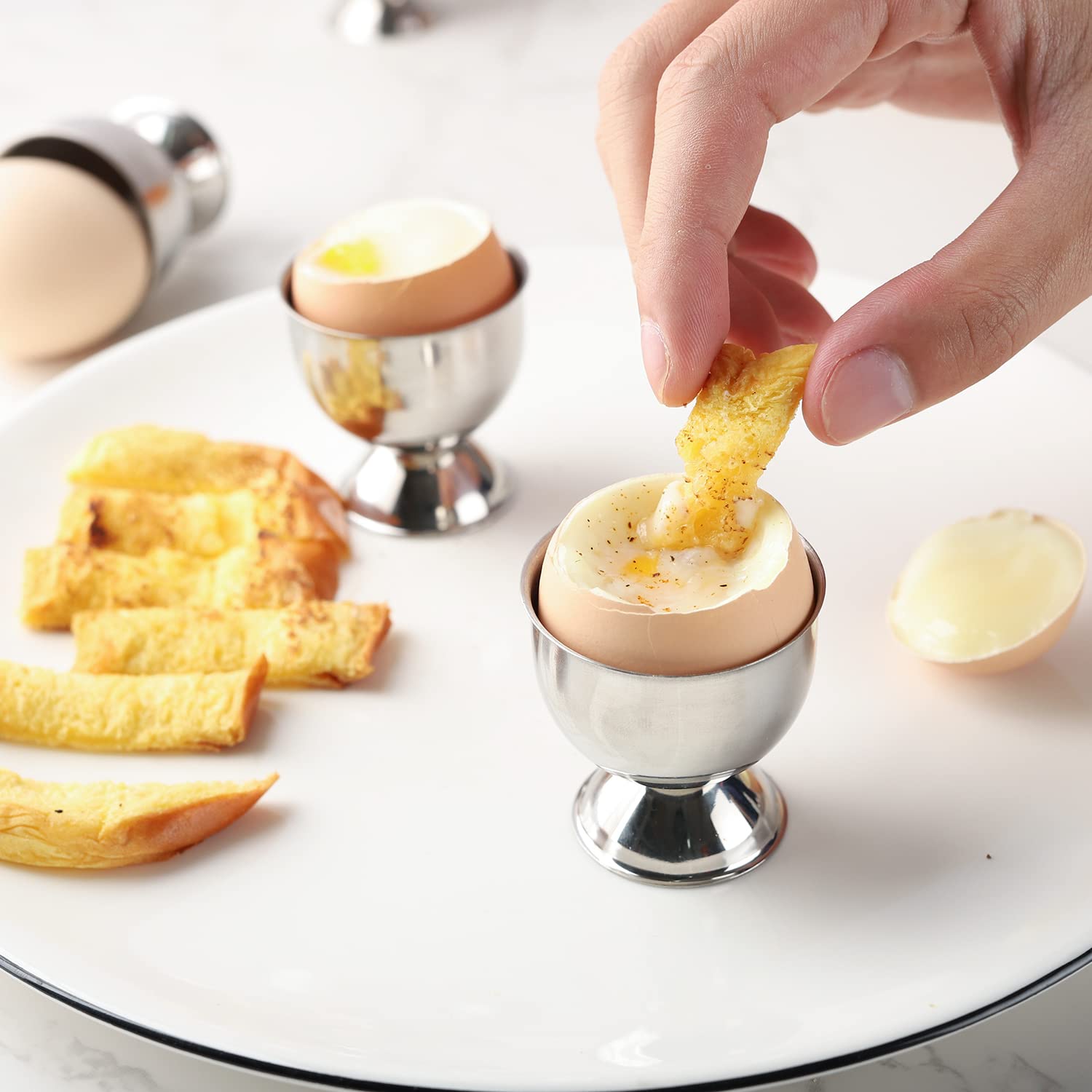 Stainless Steel Egg Cups Set H - Kitchen Gadgets To Gift 评论和价格